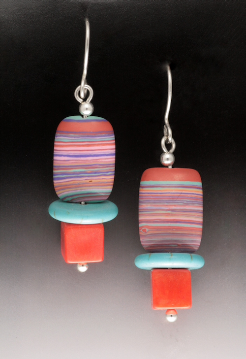 Click to view detail for MB-E387 Earrings Earth Colors Coral $52